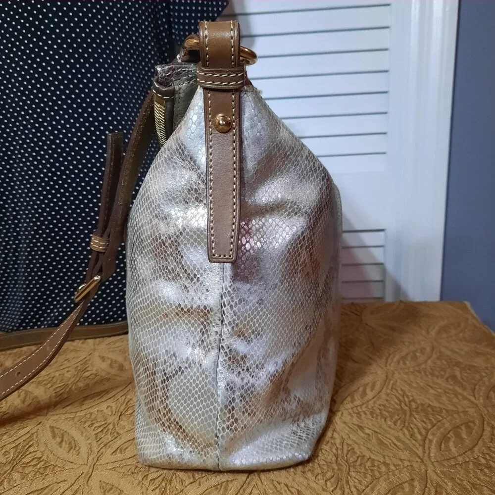 Dooney & Bourke Leather Python Print Hobo